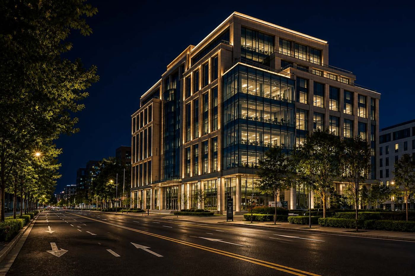 Commercial Facade & Lighting — Facade Finishes · External Lighting
